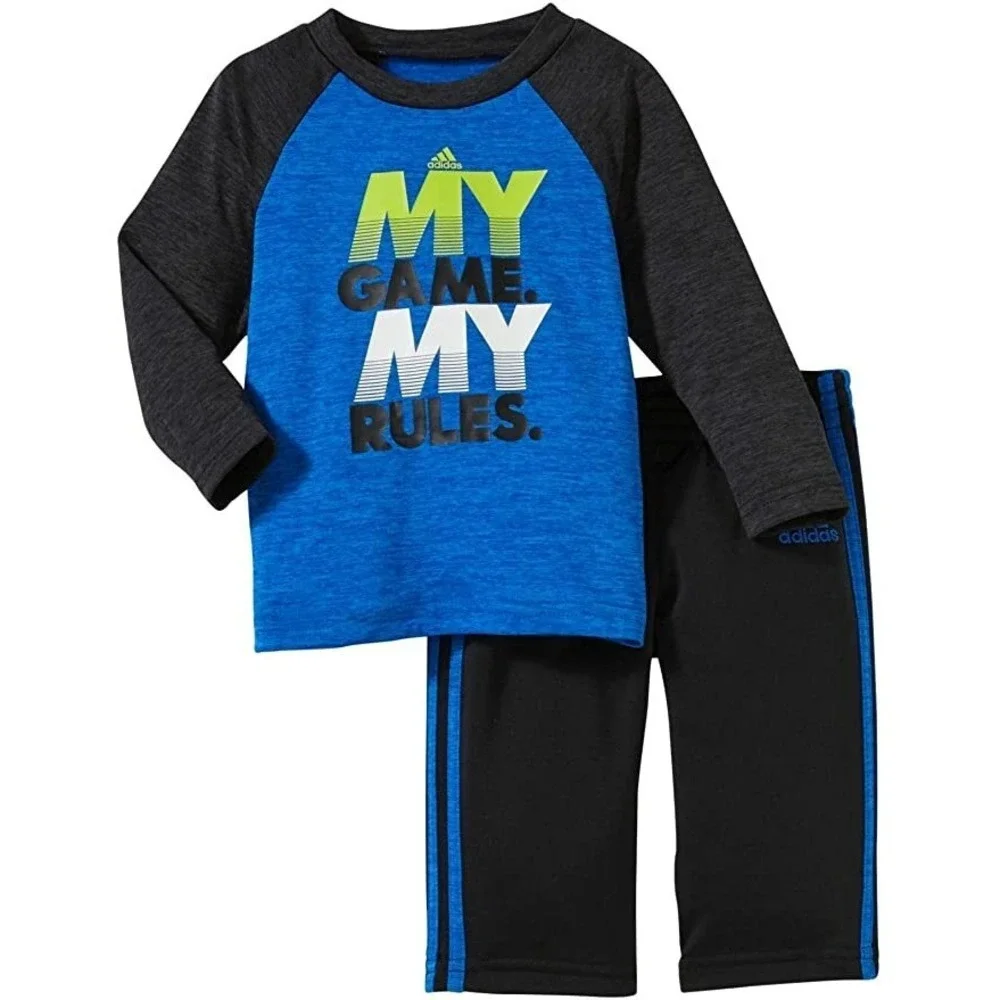 Adidas My Game Baby Outfit Shirt and‎ Pants Set Blue Size 3 Months New with Tags